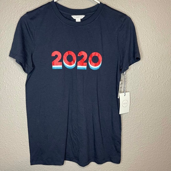 2020 Graphic Historical Year Navy Short Sleeve Crew Neck T Shirt Womens Medium - Picture 3 of 6